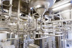 Company’s expansion project increased capacity by 40 percent, adding six 1,100-barrel fermentation tanks. After fermentation, a pressurized CO2 system pushes product out of the tanks and sends it to the correct areas for packaging. Photo courtesy of CRB.