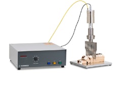 Applying ultrasonic vibration to a cutting tool creates a nearly frictionless cutting surface and can slice a multitude of food products cleanly without smearing.