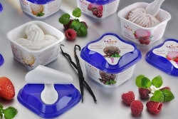 In-mould labeled package includes an on-pack spoon.