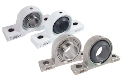 Timken corrosion-resistant mounted ball and Poly-Round bearings