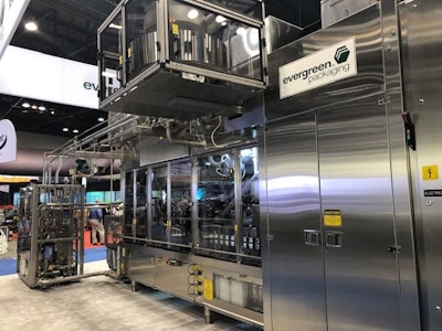 Evergreen Packaging Equipment’s EH-210 fast half-gallon gable top packaging machine debuts at ProFood Tech.