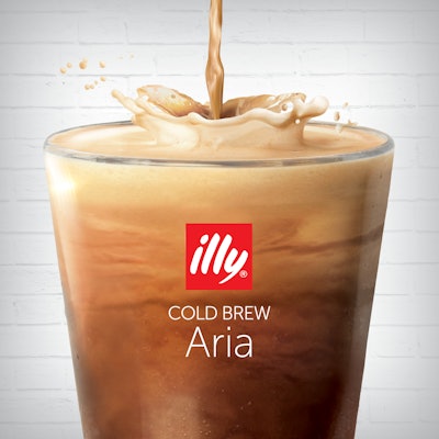 The illy Cold Brew Aria system produces nitro cold brew coffee using ambient air. Photo courtesy of illy.