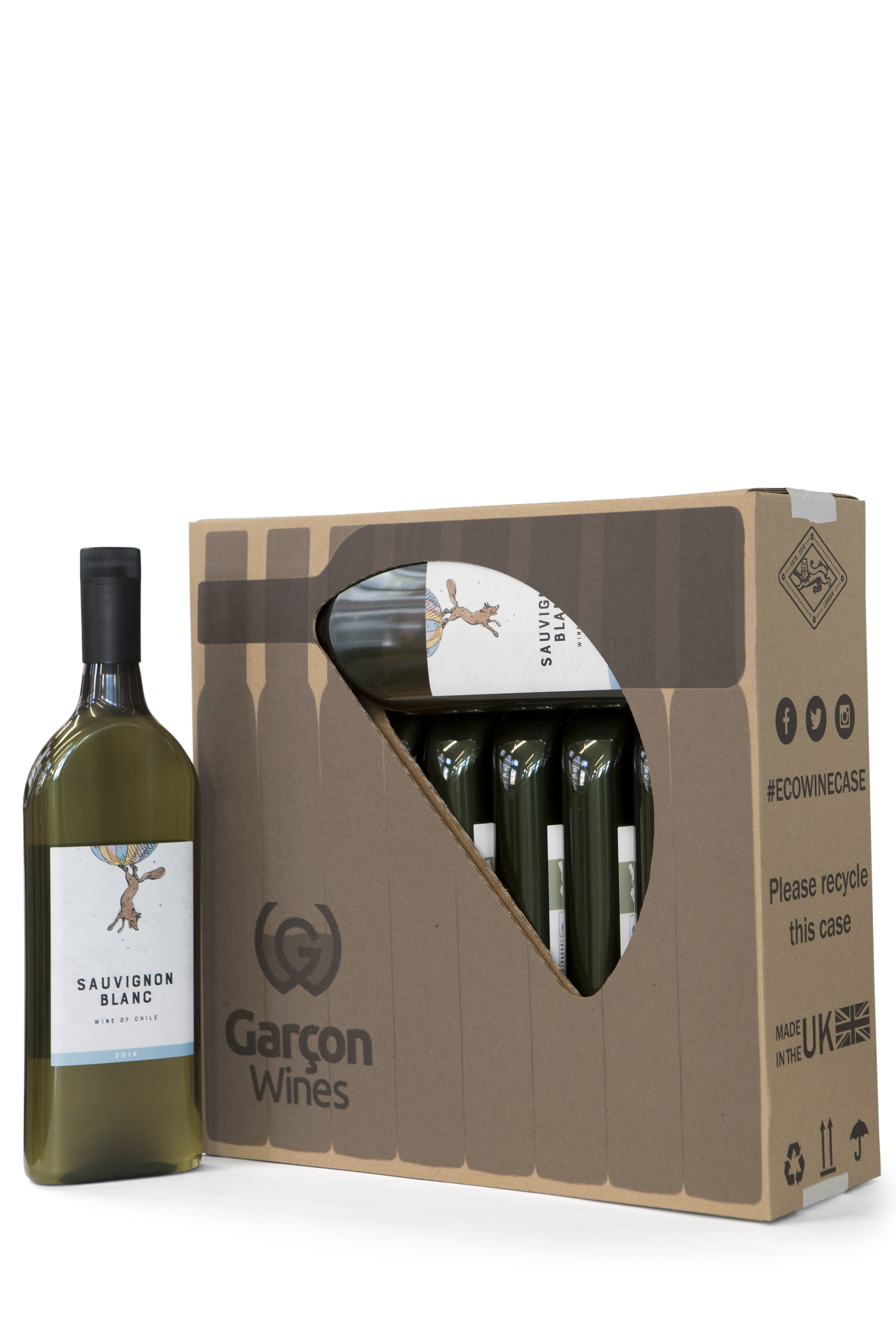 Side view of 10 Flat Bottle Case.