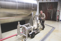 Bailly LaPierre uses Mouvex's SLS Series Eccentric Disc Pumps to produce 4-5 million bottles of its sparkling wines a year, citing the gentle product handling, hygienic design and enhanced product-recovery capability as benefits. Photo courtesy of Mouvex.