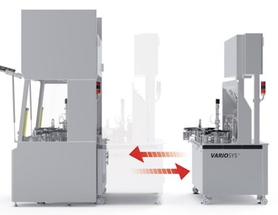 Filling modules can be rolled in and out of the SKAN isolator.