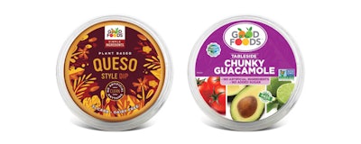 These Good Foods plant-based dips are made using HPP and are 100 percent vegan. They feature clean labels and provide extended shelf life. Photos courtesy of Good Foods.