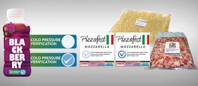 Color-changing labels using CTI’s BlindSpotz HPP Verification Technology offer CPGs a way to ensure quality control of HPP technology.