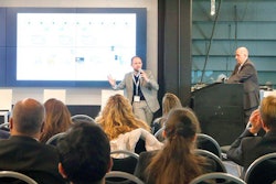 Davide Picciotto of Siemens Industry speaking at the Manufacturing in America blockchain panel discussion.