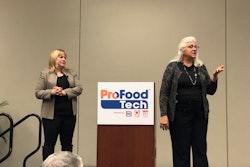 Karen Norheim and Diane Wolf speaking on women in manufacturing at ProFood Tech.