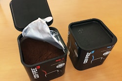 The InLine can consists of a multilayer lamination used to form its body, an aluminum lidding membrane that is induction sealed, and a hinged overcap induction sealed to the can.