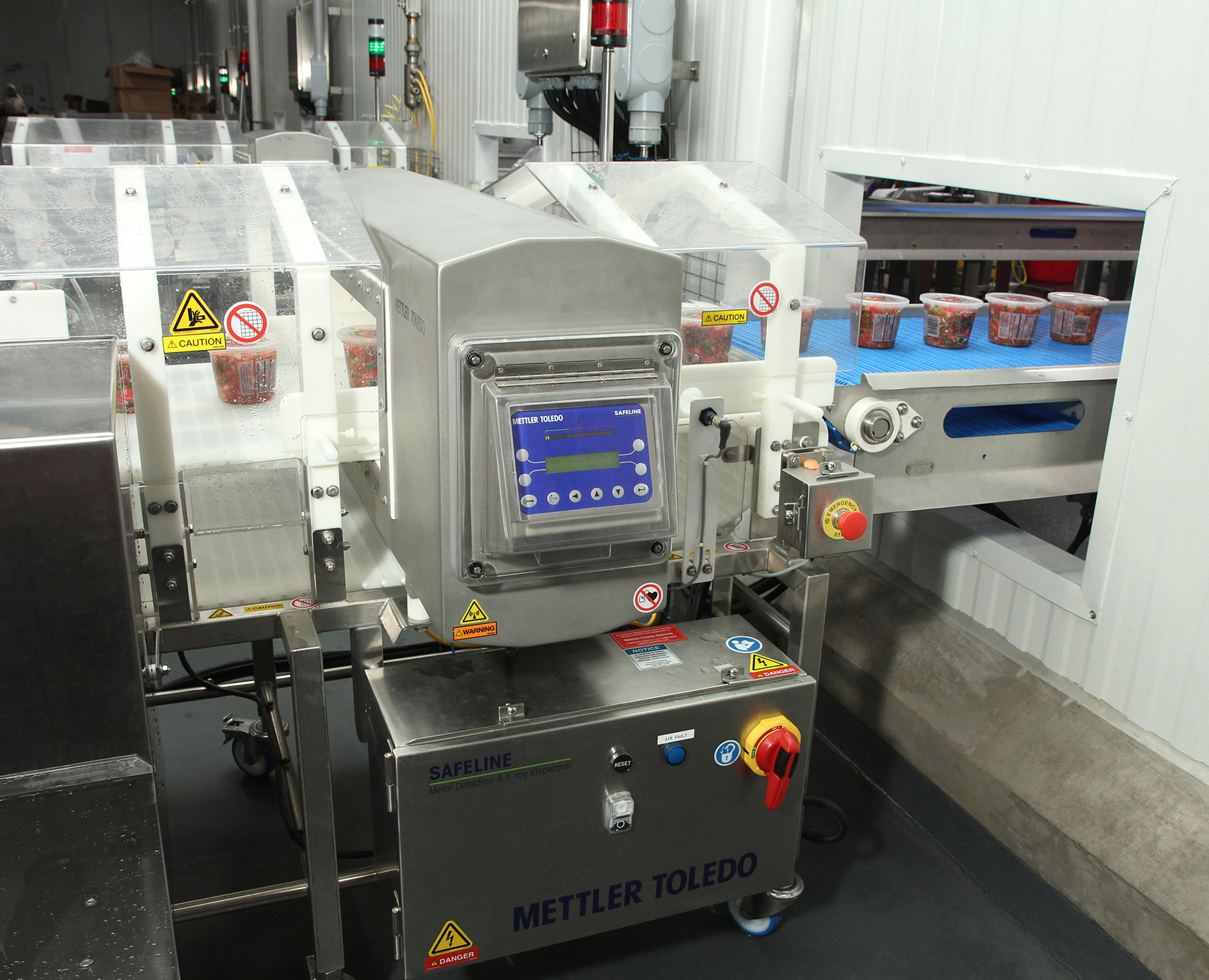 All products are sent through the metal detector as the final step before secondary packaging.