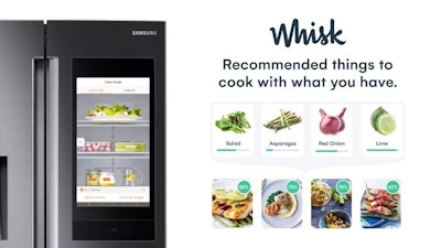 Whisk is the combination of artificial intelligence (AI) and the new Samsung Family Hub with the ViewInside camera, where AI-powered image recognition is used to understand what’s inside the fridge.