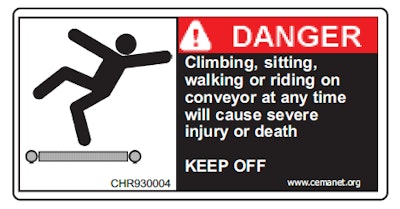 Conveyor Safety Label