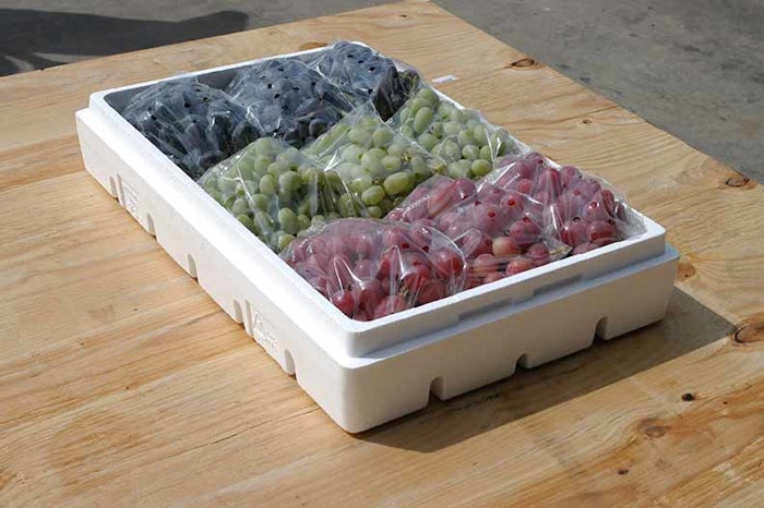 Expanded polystyrene packaging can extend the shelf life of grapes to 120 days from 10 days in traditional corrugated packaging.