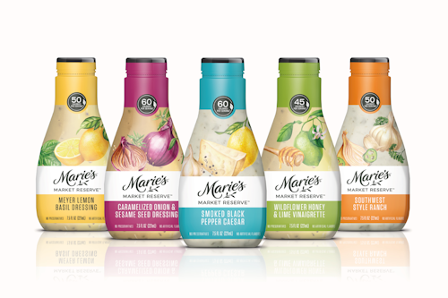 The overall design for Marie’s Market Reserve features hand-drawn illustrations, and clean and modern typography, along with bright colors to support a fresh, gourmet feel.