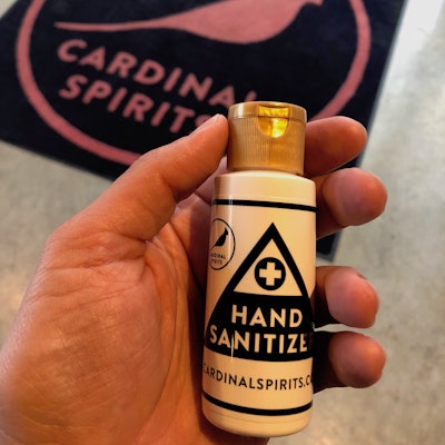 Cardinal Spirits' production is currently 100% hand sanitizer.