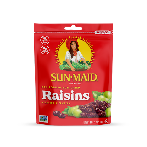Sun-Maid Raisins 10-oz bag AFTER the redesign