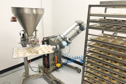 The Baker-Bot ices a full rack of 480 cookies in about 40 to 45 minutes, averaging about six seconds a cookie at Noms Bake Shop.