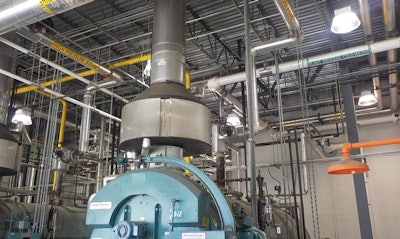 Smithfield’s Kinston, N.C., facility upgraded the lighting in its ammonia engine room to meet new International Institute of Ammonia Refrigeration standards. New LEDs provide more foot candles and safety.