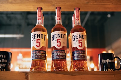 Bendt No. 5 is Bendt Distilling Company’s first blended whiskey release, blending five different whiskeys made in-house.