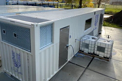 The nano factory is a fully-functioning, mini production line that fits entirely into a 40-foot shipping container.