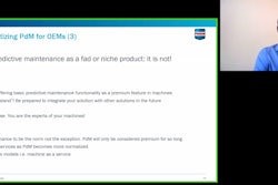 Blake Griffin, senior analyst, Interact Analysis presenting on predictive maintenance strategies at PMMI's Executive Leadership Conference.