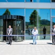 Alex Eder, Guido Spix, Beate Ullrich, Christian Traumann, and Stephan Thomae at the opening of the Multivac Training & Application Center for Slicing & Automation.