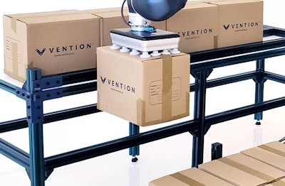 Vention has partnered with OnRobot to combine Vention’s online-first manufacturing automation platform with OnRobot’s library of plug-and-play EOATs.