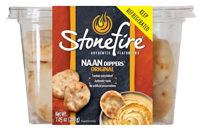FGF Brands uses UPM Raflatac’s FSC-certified RAFNXT+ label range for products such as its Stonefire flatbread line.