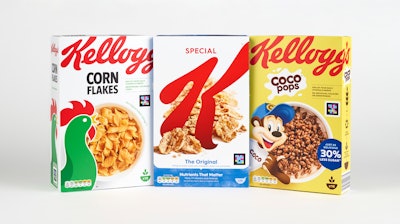 The entire Kellogg's cereal lineup in Europe will include the NaviLens QR code-style tag in 2022