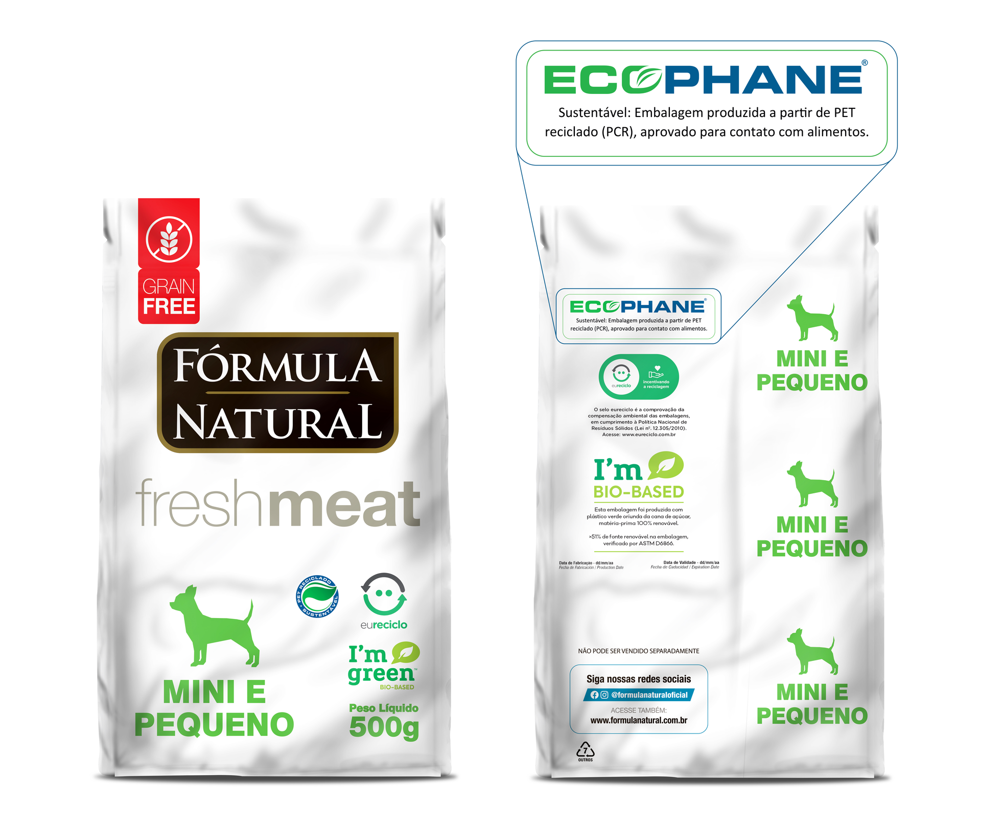 Pet food post-consumer recycled content