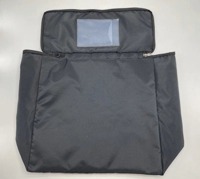 A zipper closure can be secured with a zip-tie or other locking mechanism.