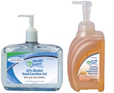 Shown here, though not to scale, are a 16-oz (left) and a 32-oz bottle (right) filled on the versatile new line.