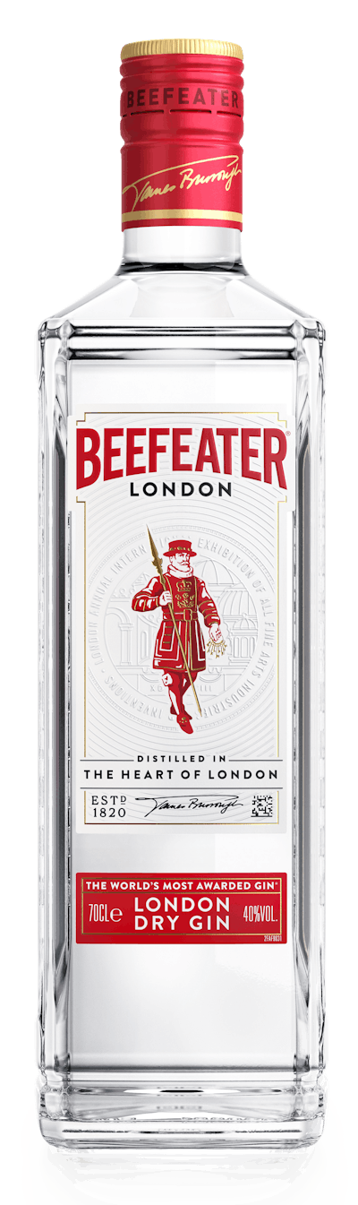For its Beefeater London Dry Gin, the brand replaced the plastic closure with a an aluminum cap, switched from a plastic label to one made from paper, and eliminated all PET bottles.