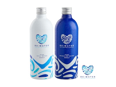 Re:Water chose the 100% PCR aluminum bottle because of its low carbon footprint and its ability to be refilled and reused.
