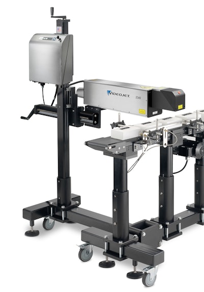 Cartons are laser marked with the lot, expiration date, and a 2D barcode by a Videojet 3340 CO2 laser marking machine. (Image credit: Videojet)