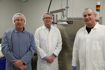 From left to right: Brad Glaberson, executive chef and owner of Cucina Fresca; Brian Guillaume, regional sales manager, Ossid; and Pat Clingman, president of Cucina Fresca.