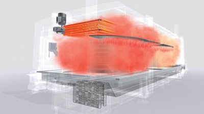 The GEA CookStar 1000 industrial spiral oven offers an improved heat exchanger design and optimized horizontal and vertical airflow.