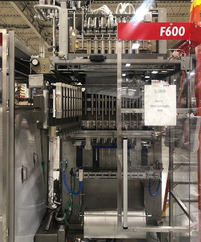 The form, fill & seal machine F600 getting ready for customer Ken's Foods.