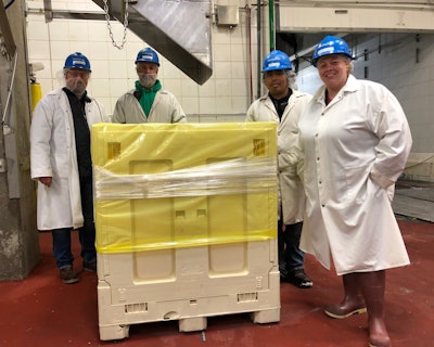 At Smithfield Foods’ Milan, Mo. facility, the switch from cardboard to reusable plastic combos is expected to save $1.3 over the next five years. Photo courtesy of Smithfield Foods.