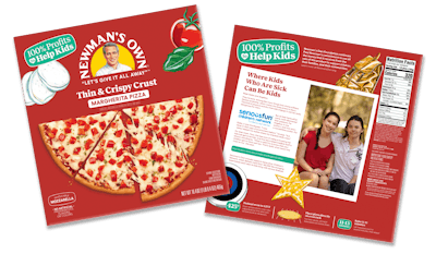 Packaging Newman’s Own’s Margherita Pizza features siblings Gabe and Angelica from Florida.