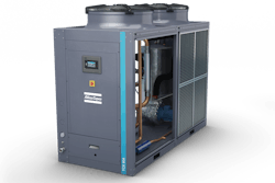 The TCX 4-90A Process Cooling Chiller range features a compact, all-in-one water chiller with an air-cooled condenser and integrated hydro module.