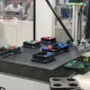 B&R demonstrated how the track-based system and the magnetic levitation shuttles can be combined.
