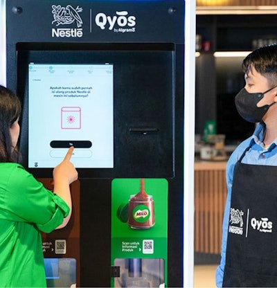 Nestlé is piloting refillable vending machines for some products in Indonesia.