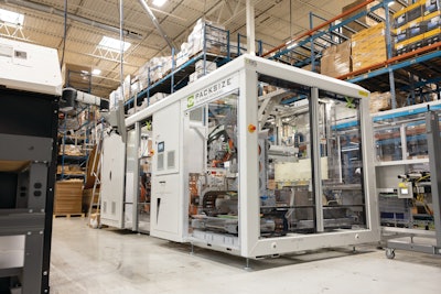 Packsize’s X5 equipment at Crutchfield runs at about 425 to 450 erected, bottom sealed cases per hour, each cut specifically for a unique order.