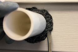 Xcluder's polyester blend fill fabric can expand into tight entryways.