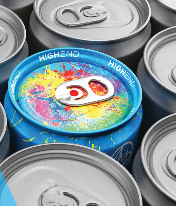 Ardagh Metal&rsquo;s H!GHEND printing technique brings color to aluminum can lids.