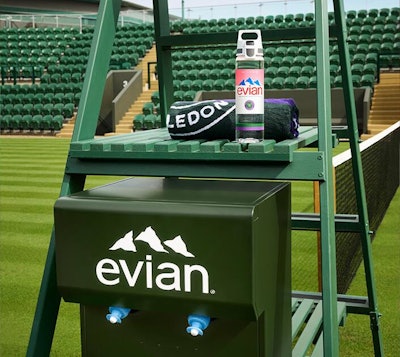 Evian and Wimbledon have partnered to pilot a refillable water system for players.