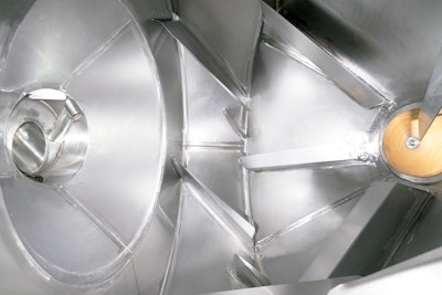 Waste is reduced by the internal flights serving to fully evacuate product. The machine also incorporates a dust collector to improve employee health and safety.