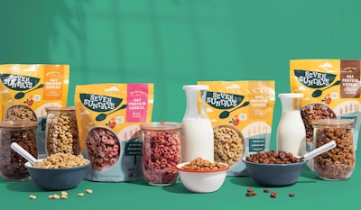 Seven Sundays recently developed its oat protein cereal using OatGold, a nutrient-rich oat protein powder upcycled from SunOpta’s oat milk production.
